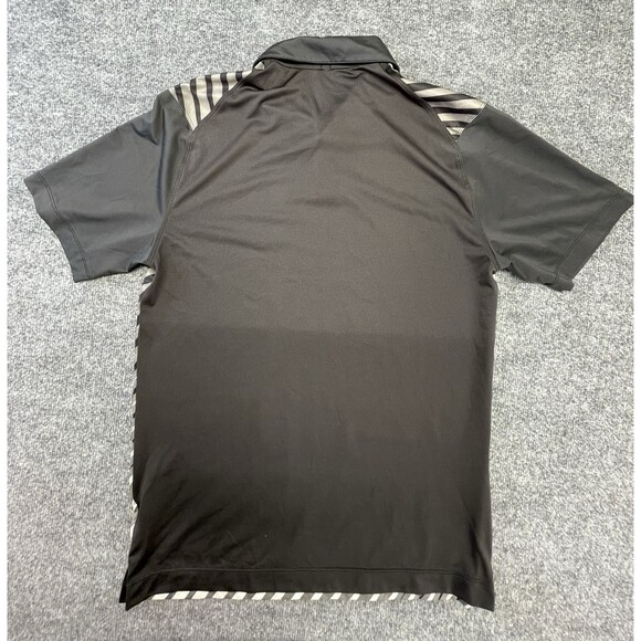 Nike Golf Polo Shirt Mens M Medium Black Gray Striped Tour Performance Dri-fit - Picture 3 of 8